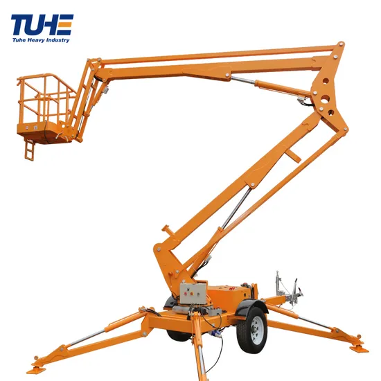 8м, 10м, 12м, 14м, 16м, 18м, 20м, 22м Mewp Гидравлический человек Мобильный ковш Воздушная работа Буксируемый шарнирно-сочлененный телескопический сборщик вишни Прицеп-подъемник с паучьей стрелой